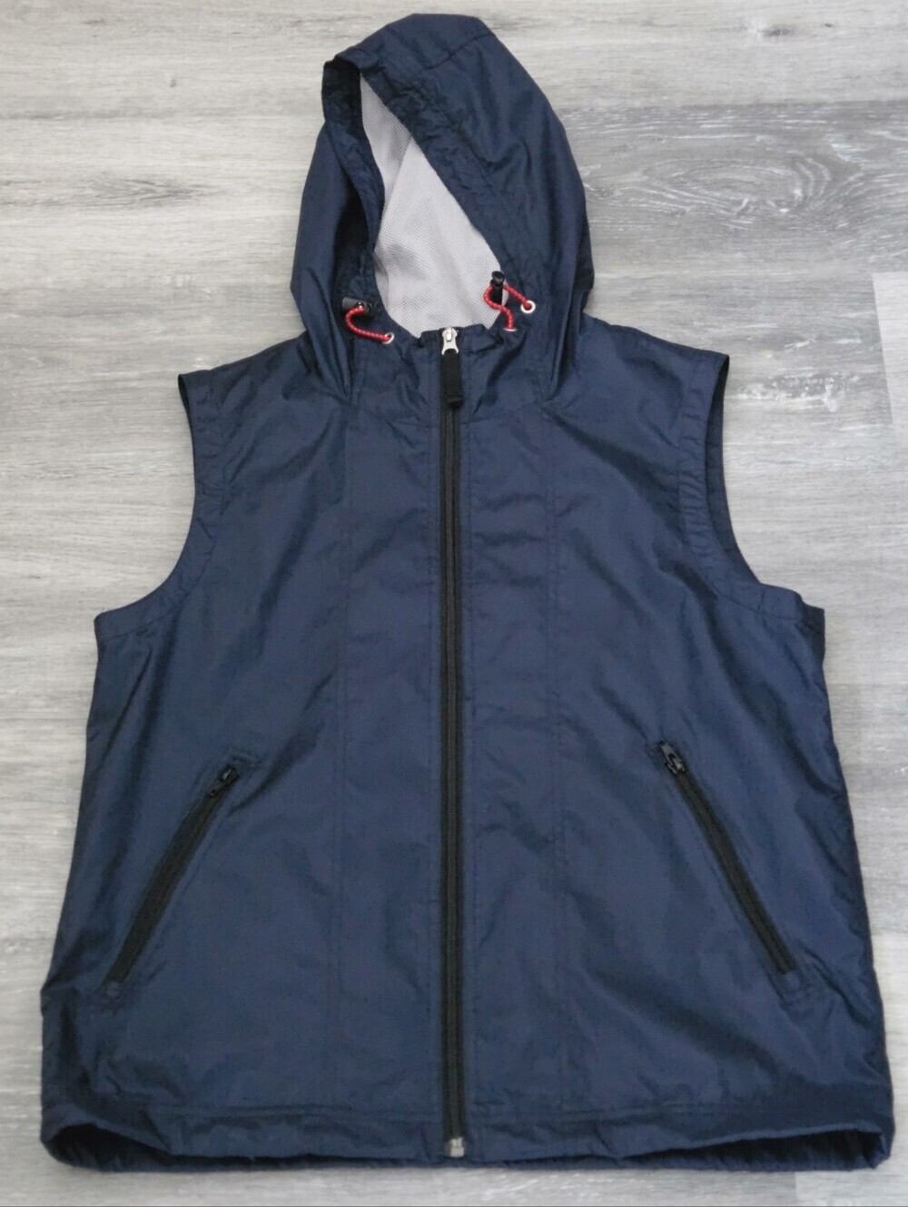 Vintage GAP Hooded Nylon Windbreaker Tech Vest Navy Blue Y2K Mens XS